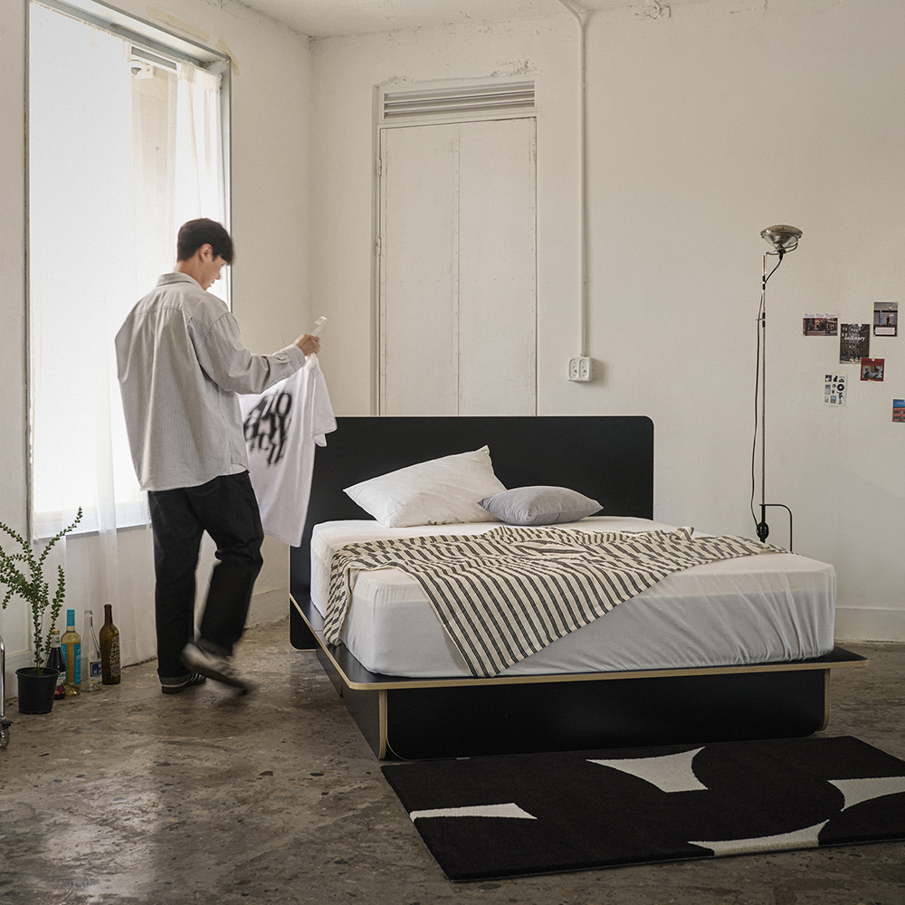 누어 룬드 평상형 수납 침대 프레임 저상형 싱글 슈퍼싱글 SS