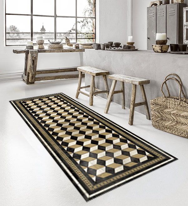베이자플로우 PVC 러그 - 바우하우스 골드 120 x 195 cm