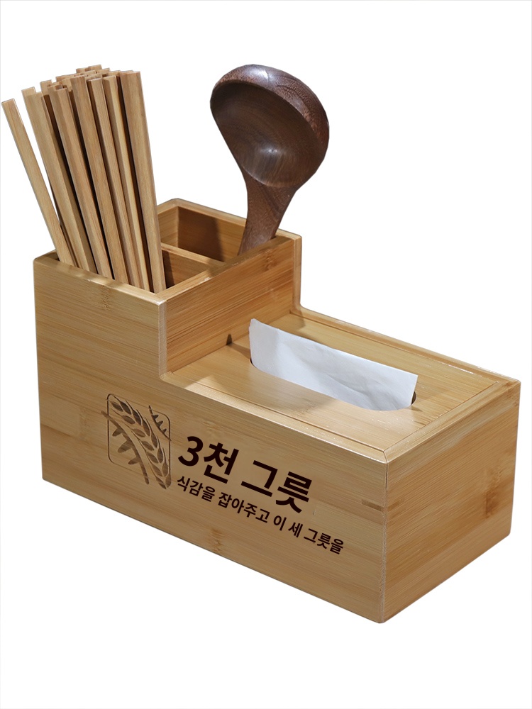 젓가락 식당 사각 업소용 꽂이 수저 숟가락 정리함 나무 수저통 : 산과들직구