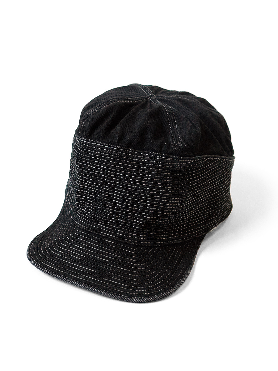 캐피탈 KAPITAL 11.5oz 블랙x블랙 데님 캡 모자 블랙 - 상품 이미지
