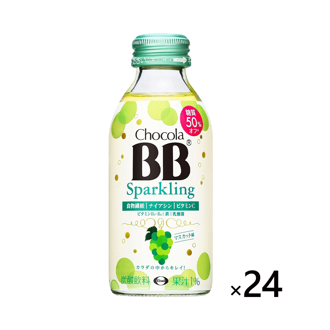 쇼콜라비비 스파클링 드링크 머스캣맛 140ml 24개입 Chocola BB 일본직구 나이아신