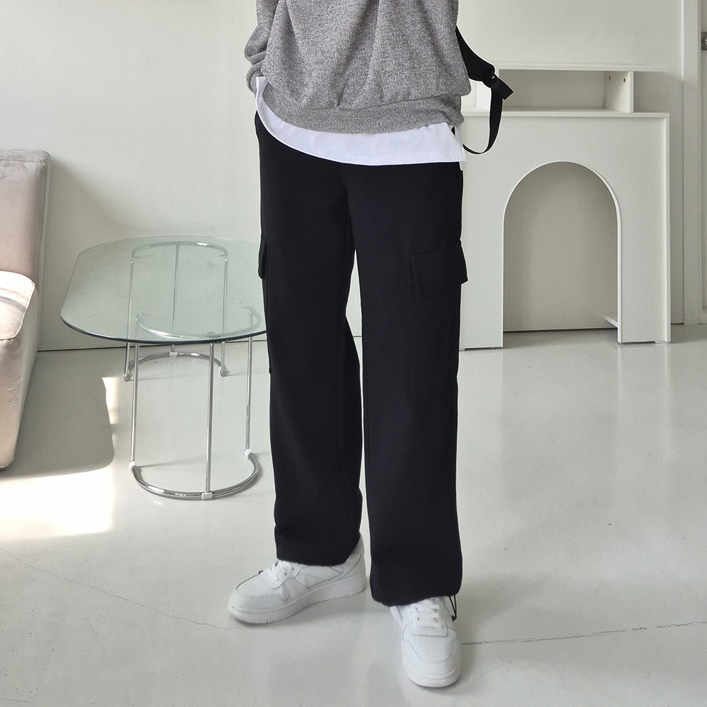 남자 청바지 빅사이즈 밴딩 데님 카고 팬츠 남자 와이드청바지 - 상세 이미지 4