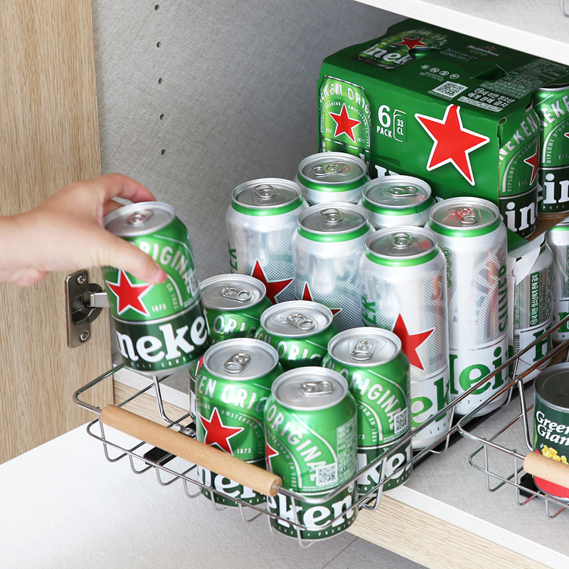 주방 싱크대 하부장 정리 슬라이딩 레일 주방 선반 (S/L)