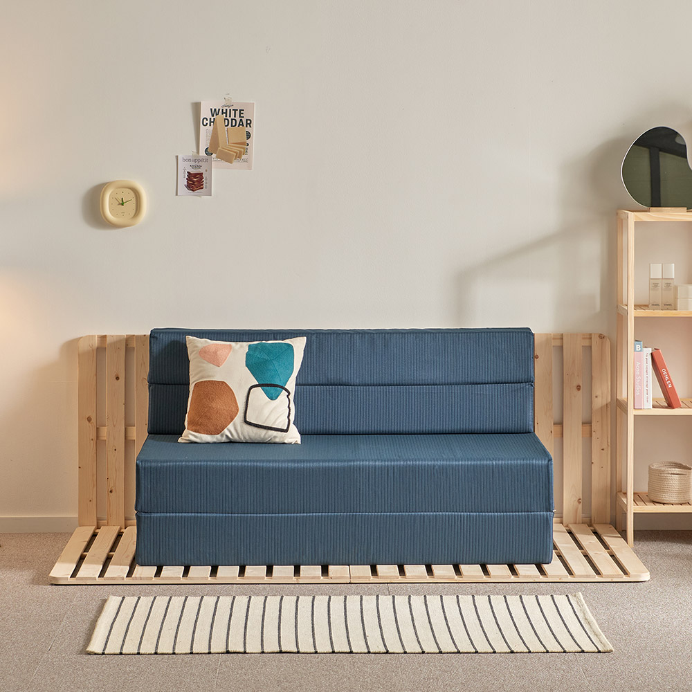 허리에 좋은 세인트블랑 4단 황토HR스펀지 접이식 매트리스 쇼파베드 18cm 싱글