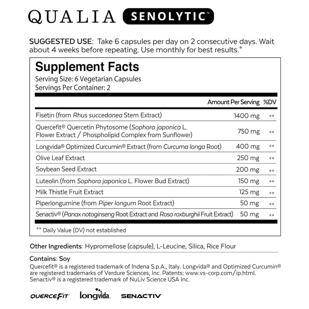 NEUROHACKER Qualia Senolytic 피세틴 퀘르세틴 12캡슐 뉴로해커 - 상세 이미지 3