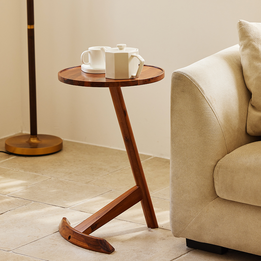 라운드 원목 사이드테이블 티테이블 감성 협탁 소파 침대 책상