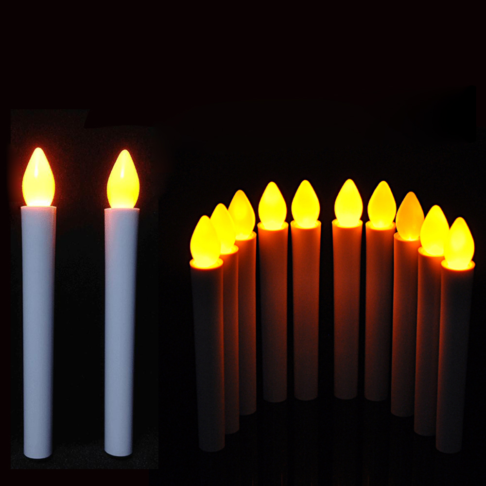 LED 양초 건전지 포함 원터치 전기 전자 긴 촛불 시위 선거 캔들 집회 이벤트 파티 - 메인 이미지