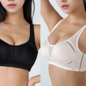 스포츠브라 (후크형) A컵 B컵 인견브라 입고 벗기 편한 노와이어 브라 착용 후기 | 사이즈/핏 총정리 - 상품 이미지 1