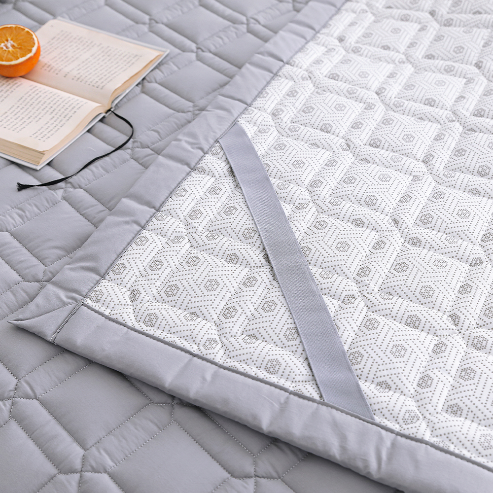 먼지없는 사계절 순면 고정밴드 침대패드 매트리스 까는 이불 패드 화이트 라지킹 K