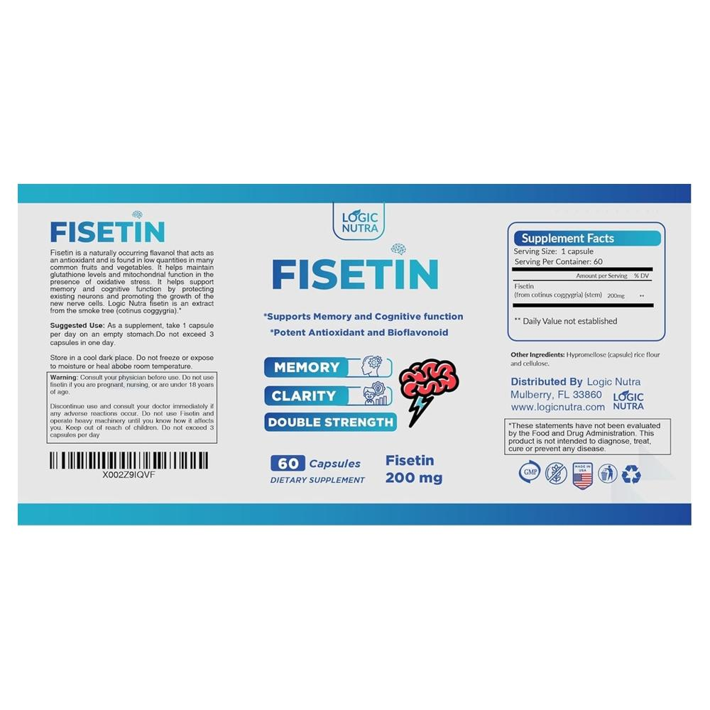 Logic Nutra Fisetin Double 200mg 60캡슐 이중 강도 피세틴 - 상세 이미지 2