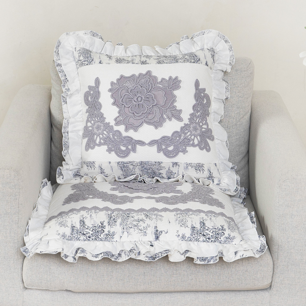 마벨로제 프릴 쿠션커버 뜨왈 화이트 쇼파 쿠션 방석 40x40