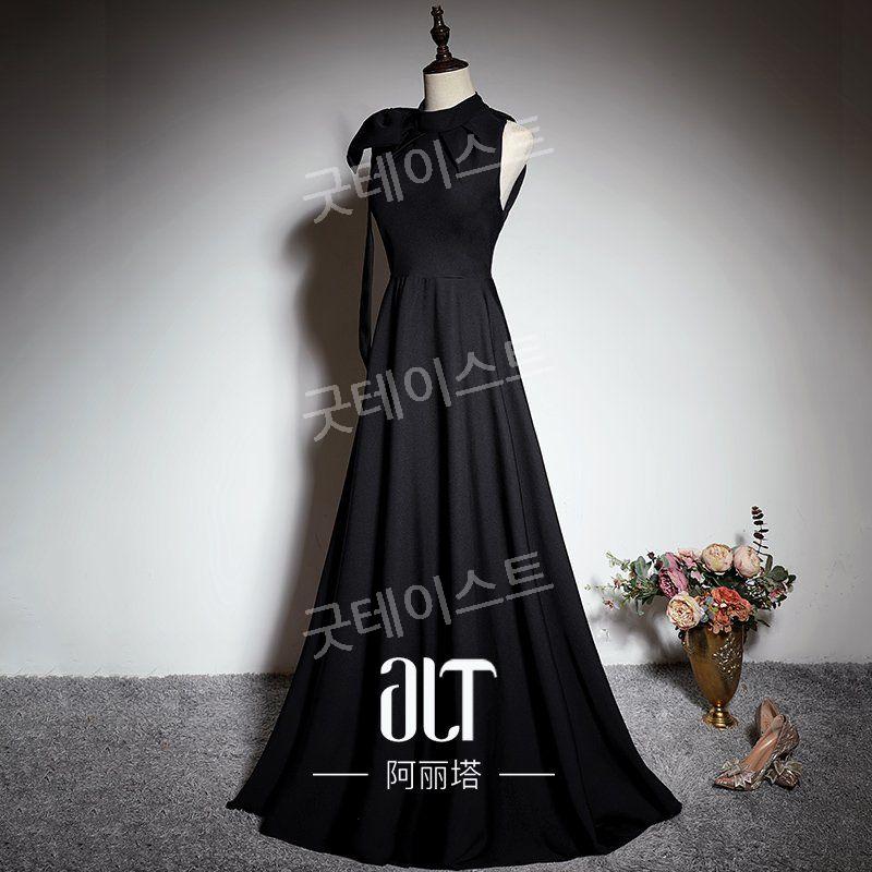 바이올린 연주복 피아노 연주회 드레스 결혼식 피로연 합창단 검은색 S - 상세 이미지 2