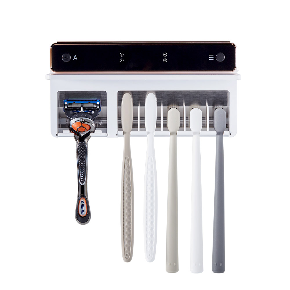 [벽걸이+유무선] 프롬비 UV-C 바람건조 자동 가정용 칫솔살균기 FD229 프리미엄 화이트