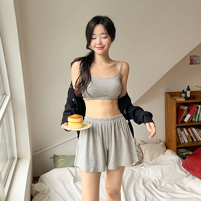 크라시앙 2cm 에어 브라탑 모달 면 노와이어 운동 헬스 필라테스 요가 브라 단품 - 상품 이미지