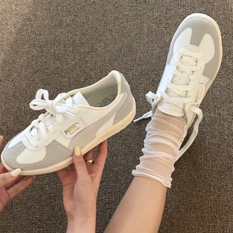 푸마 팔레르모 화이트 쿨라이트 그레이 아몬드 396464-02