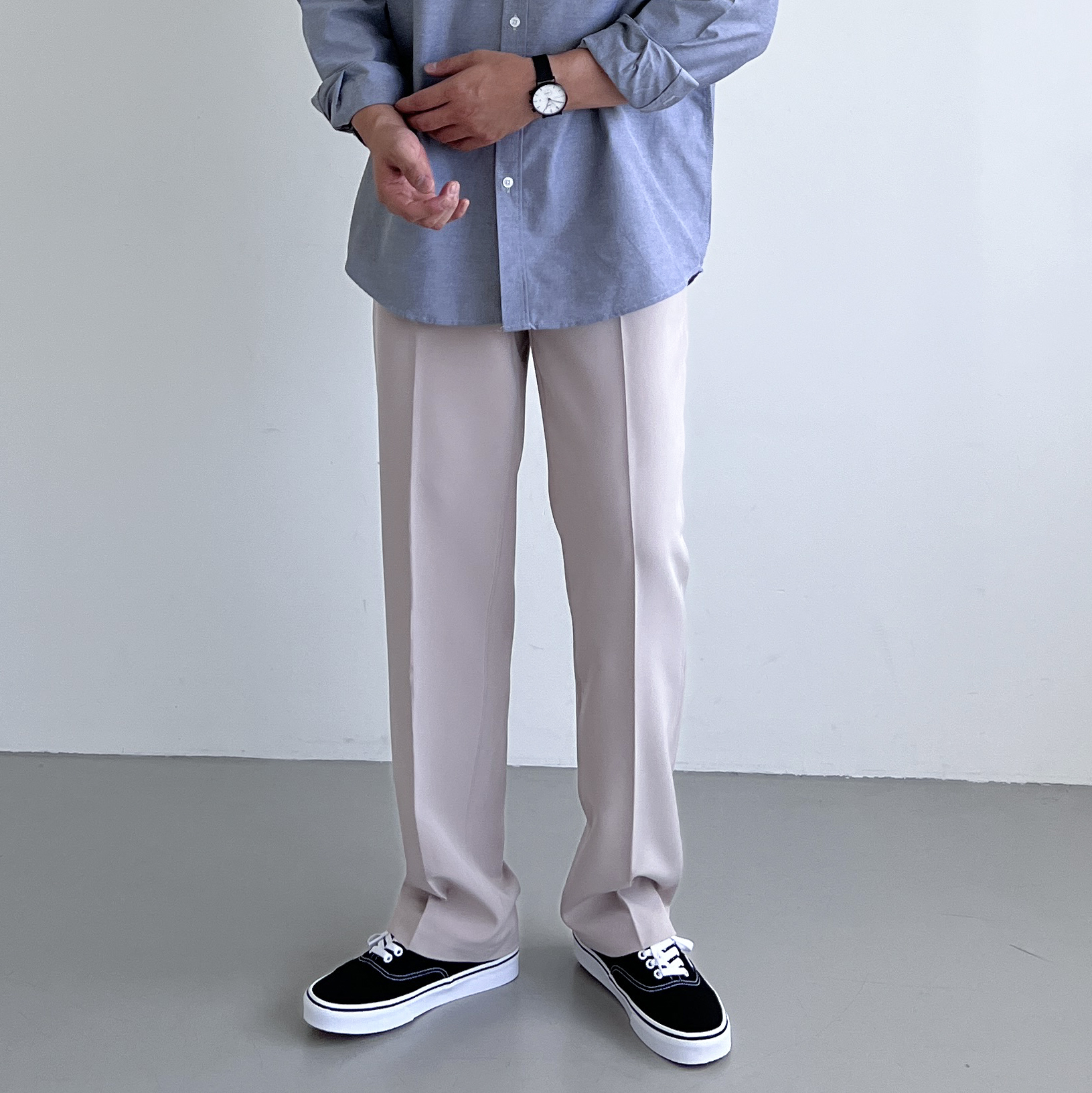 1+1 남자세미와이드슬랙스 남성정장바지 봄 가을 링클프리 슬랙스 - 상세 이미지 3