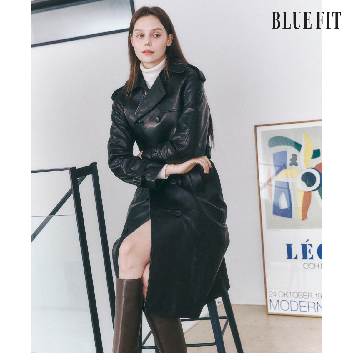 블루핏 이태리 돌체 베지터블 램스킨 트렌치 코트 - 상품 이미지