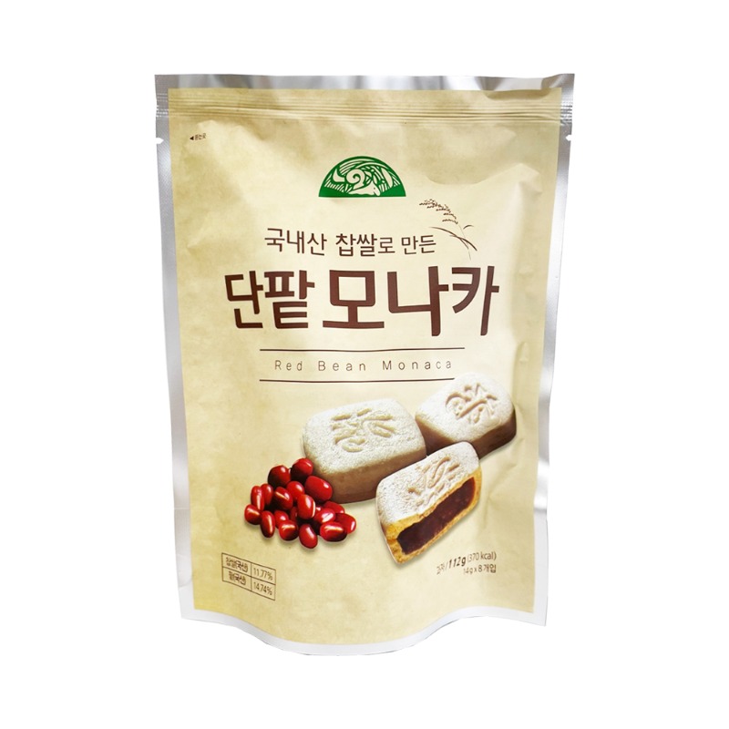 국내산 찹쌀 단팥 모나카 식사대용 부모님 어르신 옛날 간식 과자 디저트 - 상품 이미지