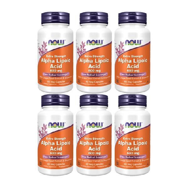 6개 Now Foods 나우푸드 알파리포산 엑스트라 스트렝스 600mg 60 베지캡슐 가성비 718029 : 리조다