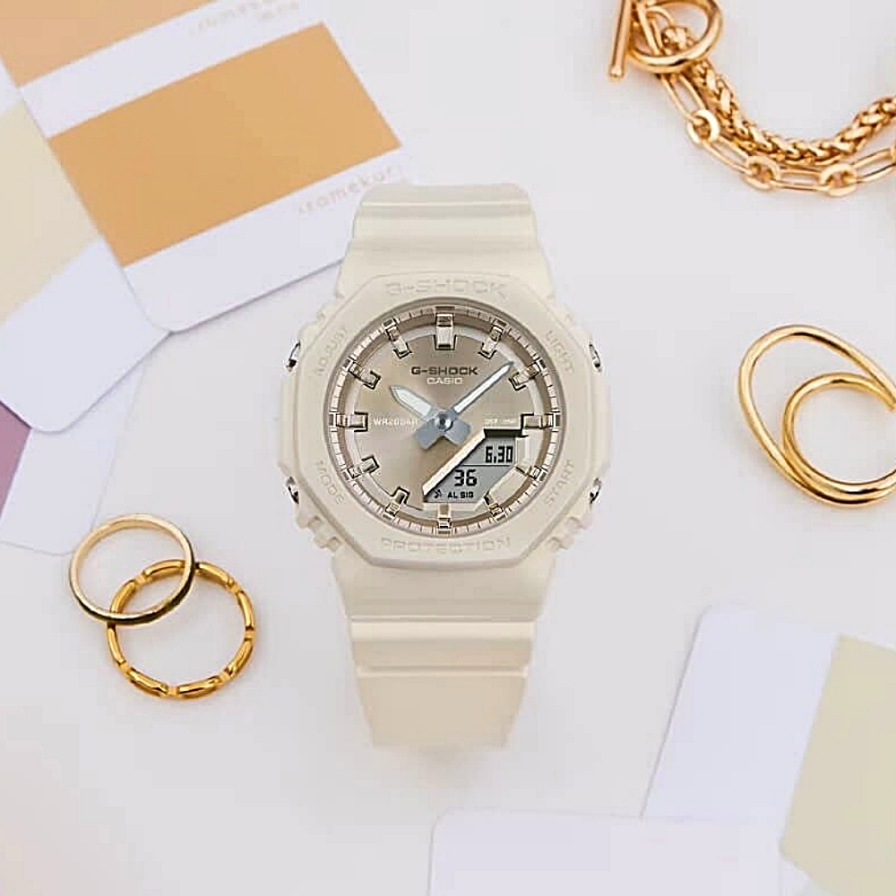 카시오 CASIO 지샥 실크 모델 캐주얼 손목 시계 GMA-P2100ST-9AJF 화이트 - 상세 이미지 3