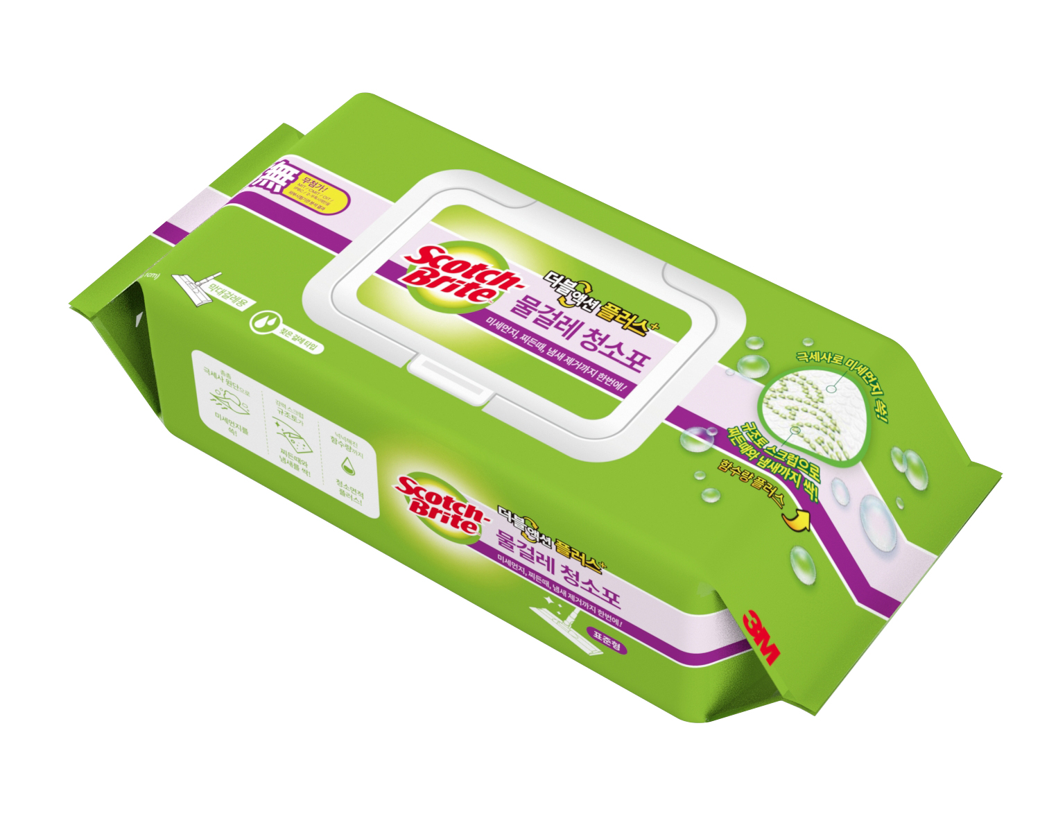 3M 스카치브라이트 표준형 물걸레청소포 더블액션 플러스 50매 (25매 x 2팩) - 상세 이미지 2