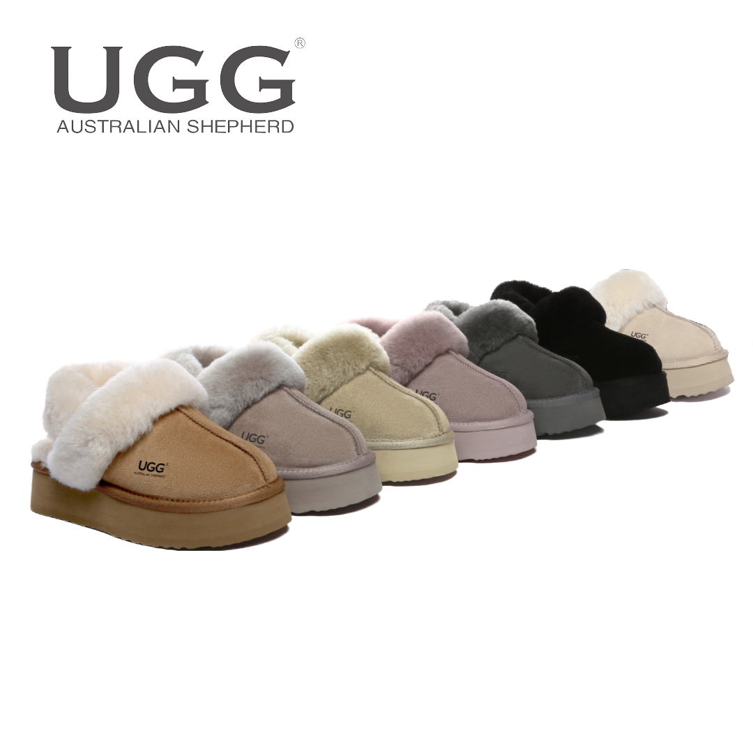 호주 에버어그 펀케트 무사 플랫폼 밴딩 여성 슬리퍼 체스넛 블랙 핑크 AS2077