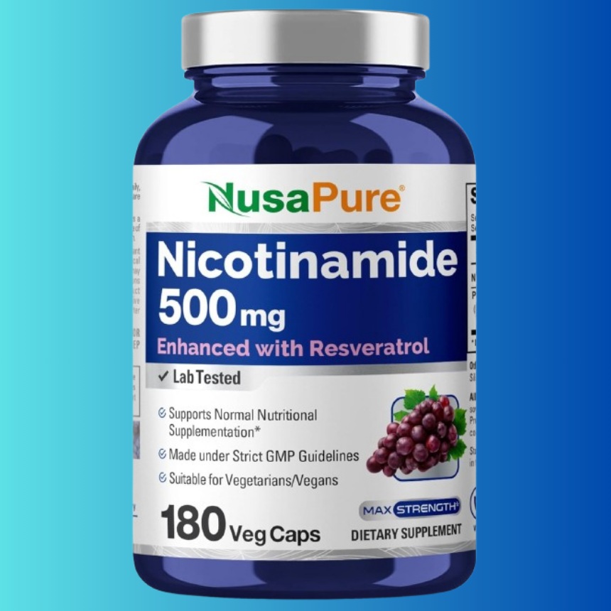 누사퓨어 니코틴산아미드 트랜스 레스베라트롤 500mg 180정 - 메인 이미지