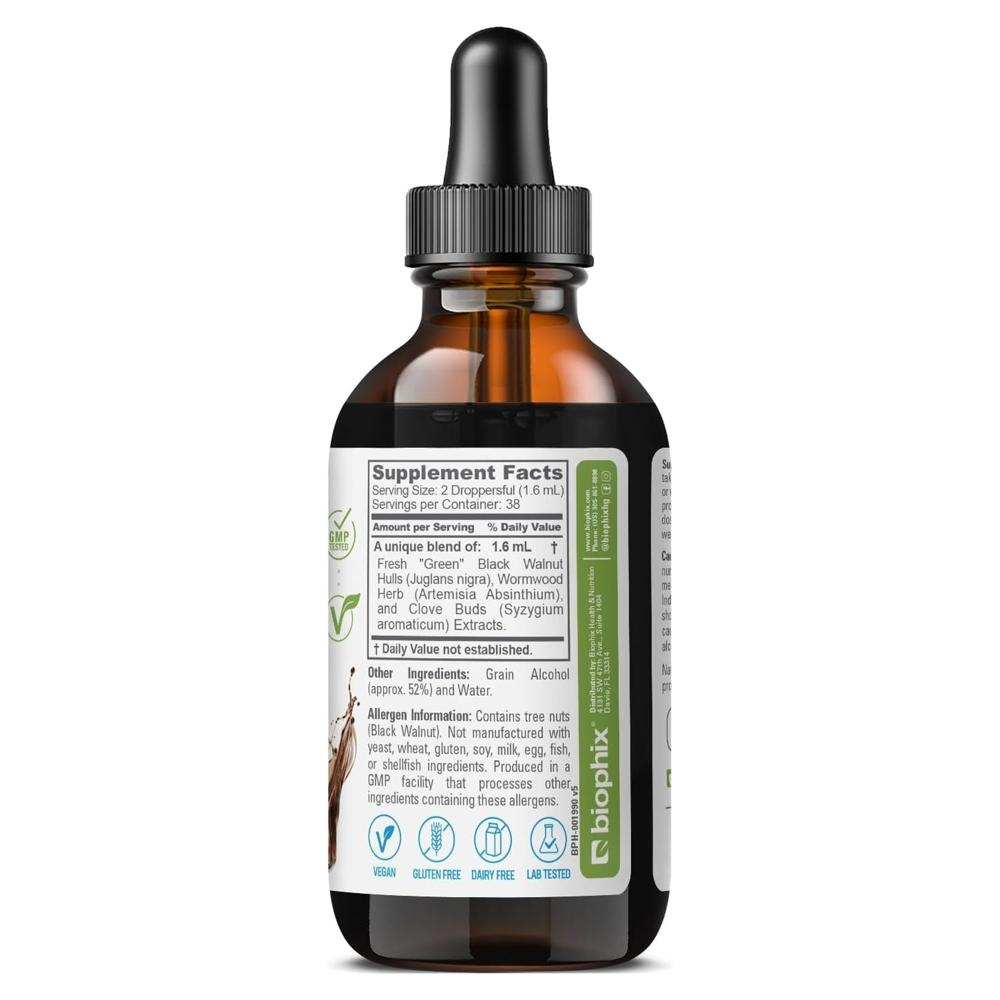 BIOPHIX 액상 프레시 그린 블랙 월넛 쑥 클로브 정향나무 꽃봉우리 추출물 60ml - 상세 이미지 2