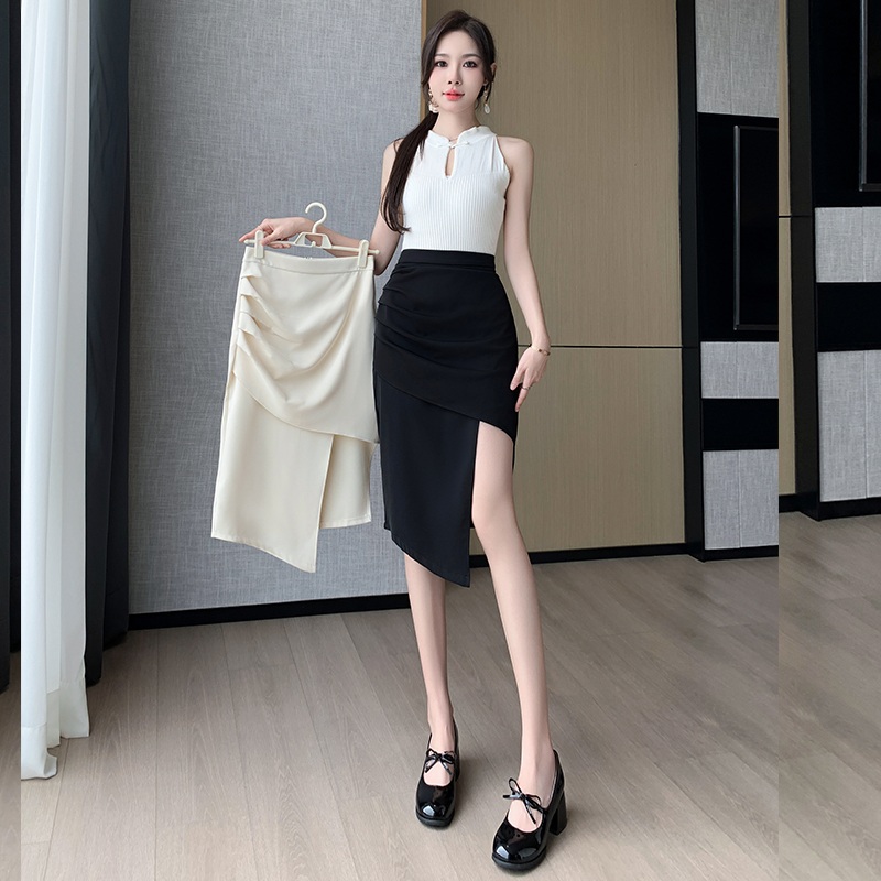 신축성 롱스커트 다리 각선미 힙커버 안감있는 - 상세 이미지 5