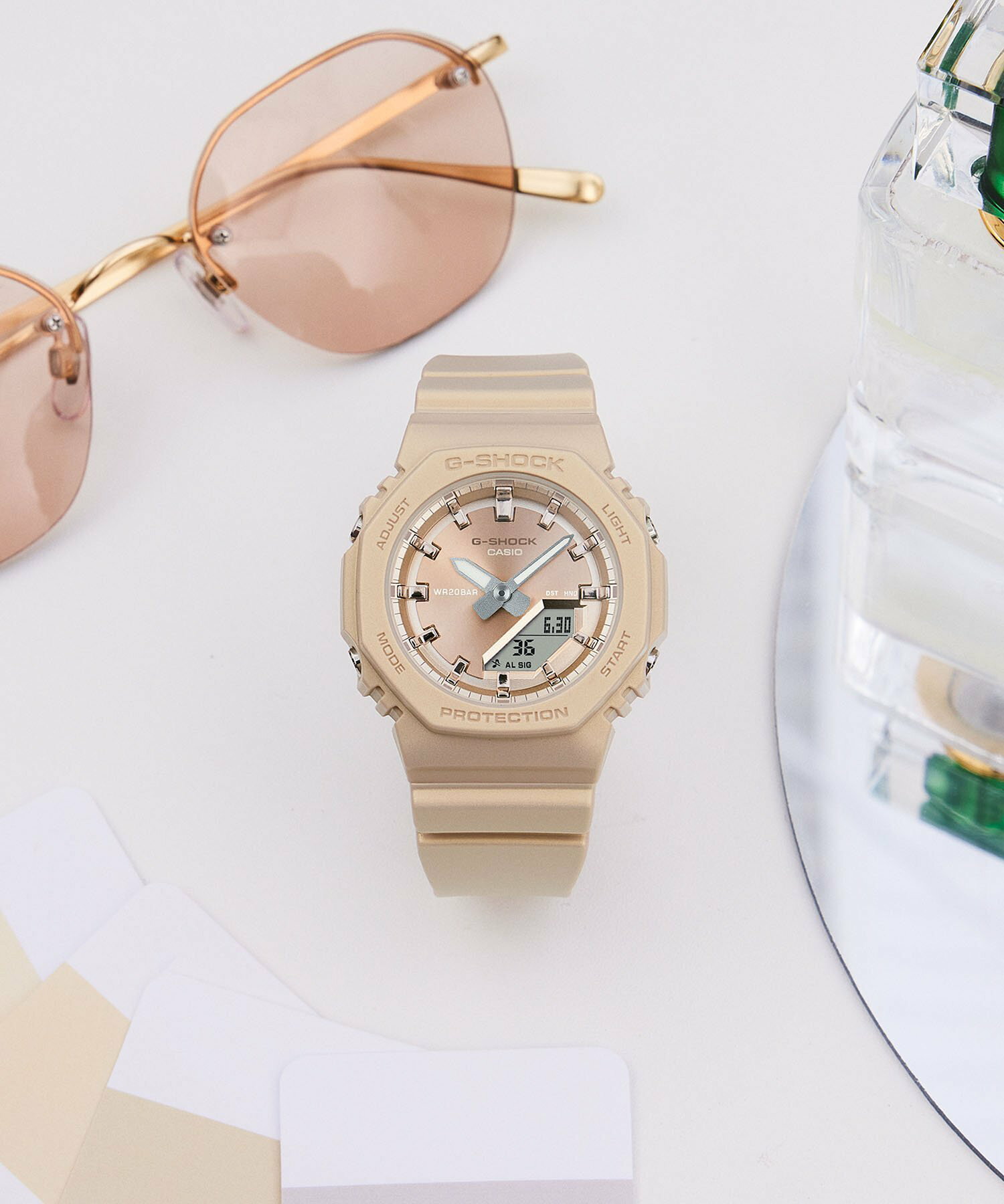 카시오 CASIO 지샥 실크 모델 캐주얼 손목 시계 GMA-P2100ST-9AJF 베이지 - 상세 이미지 4