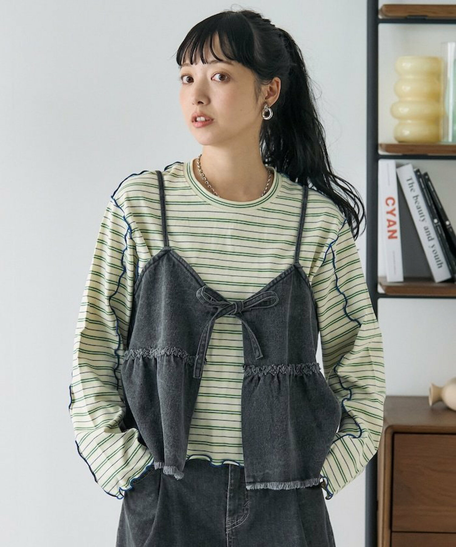 프릭스스토어 FREAK'S STORE 여성 데님 뷔스티에 청조끼 3컬러 - 상세 이미지 3