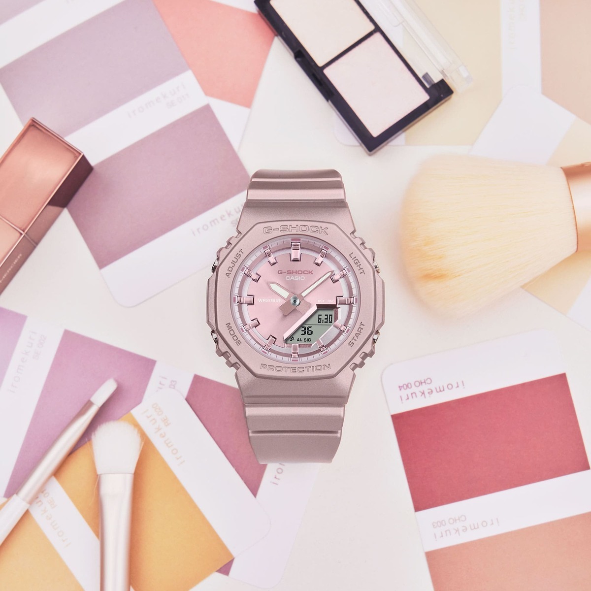 카시오 CASIO 지샥 실크 모델 캐주얼 손목 시계 GMA-P2100ST-9AJF 핑크 - 상세 이미지 4