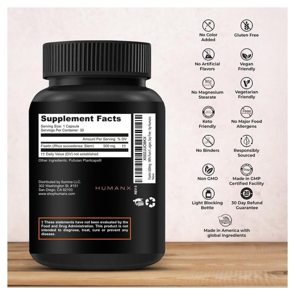 HUMANX 피세틴 500mg 30캡슐 Fisetin Senolytic - 상세 이미지 2