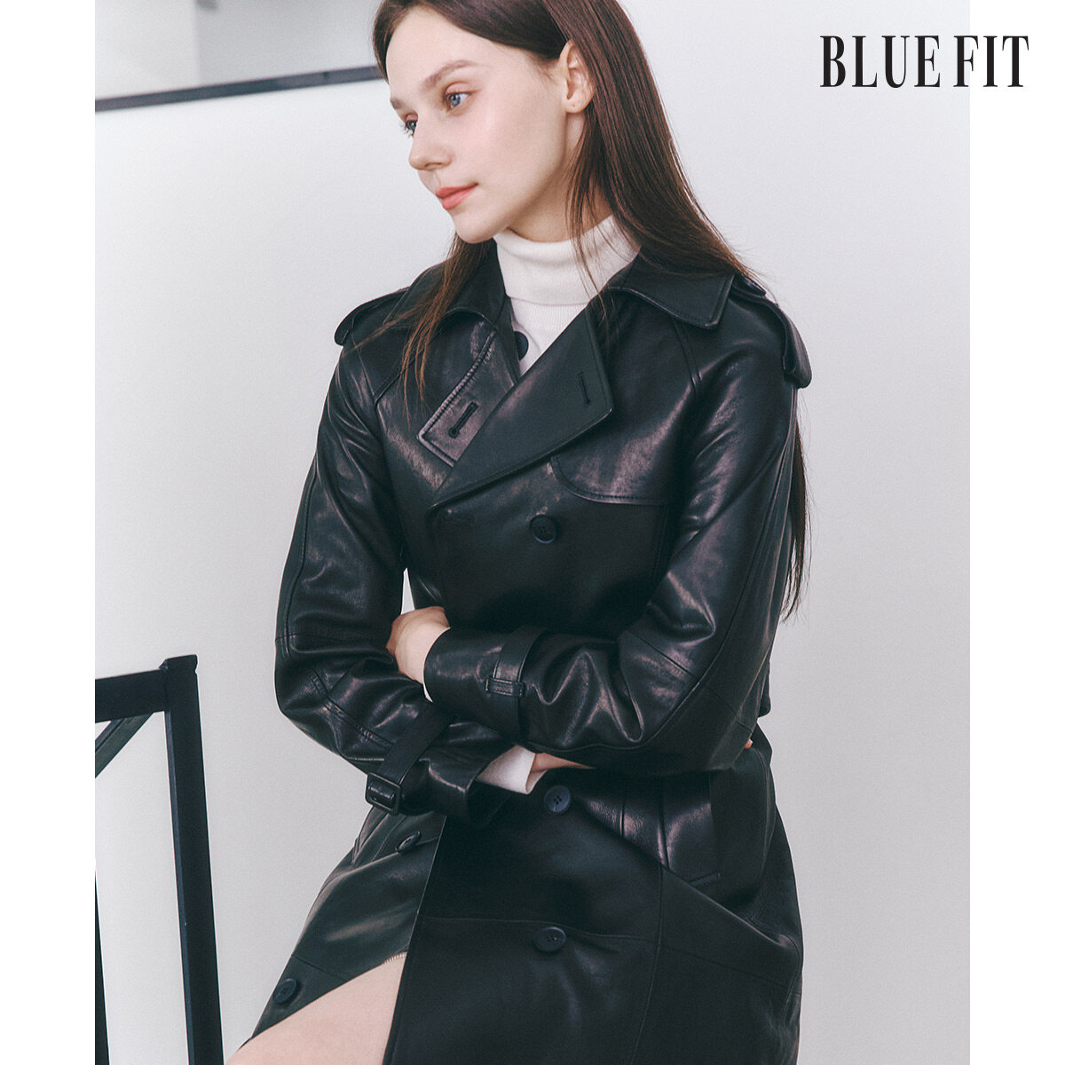 블루핏 이태리 돌체 베지터블 램스킨 트렌치 코트 - 상세 이미지 2