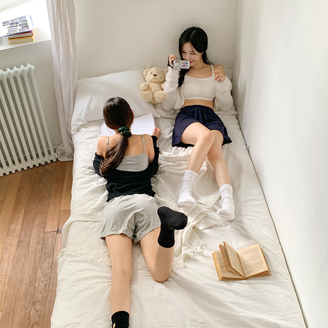 크라시앙 2cm 에어 브라탑 모달 면 노와이어 운동 헬스 필라테스 요가 브라 단품 이미지 7