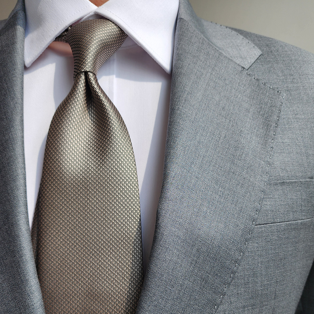 제임스핏 결혼식 혼주넥타이 남자 명품넥타이 솔리드 베이지 수동