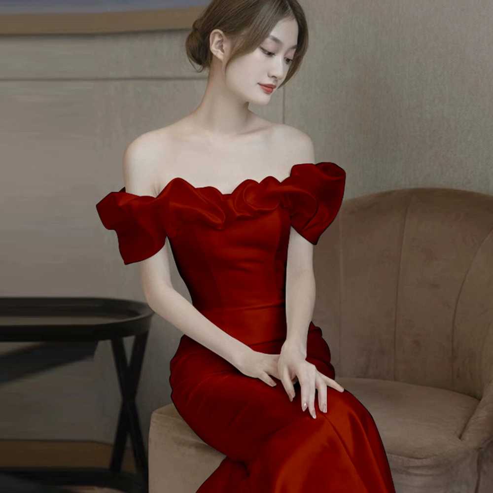 오프숄더 드레스 웨딩드레스 브라이덜샤워 돌잔치 - 상세 이미지 2