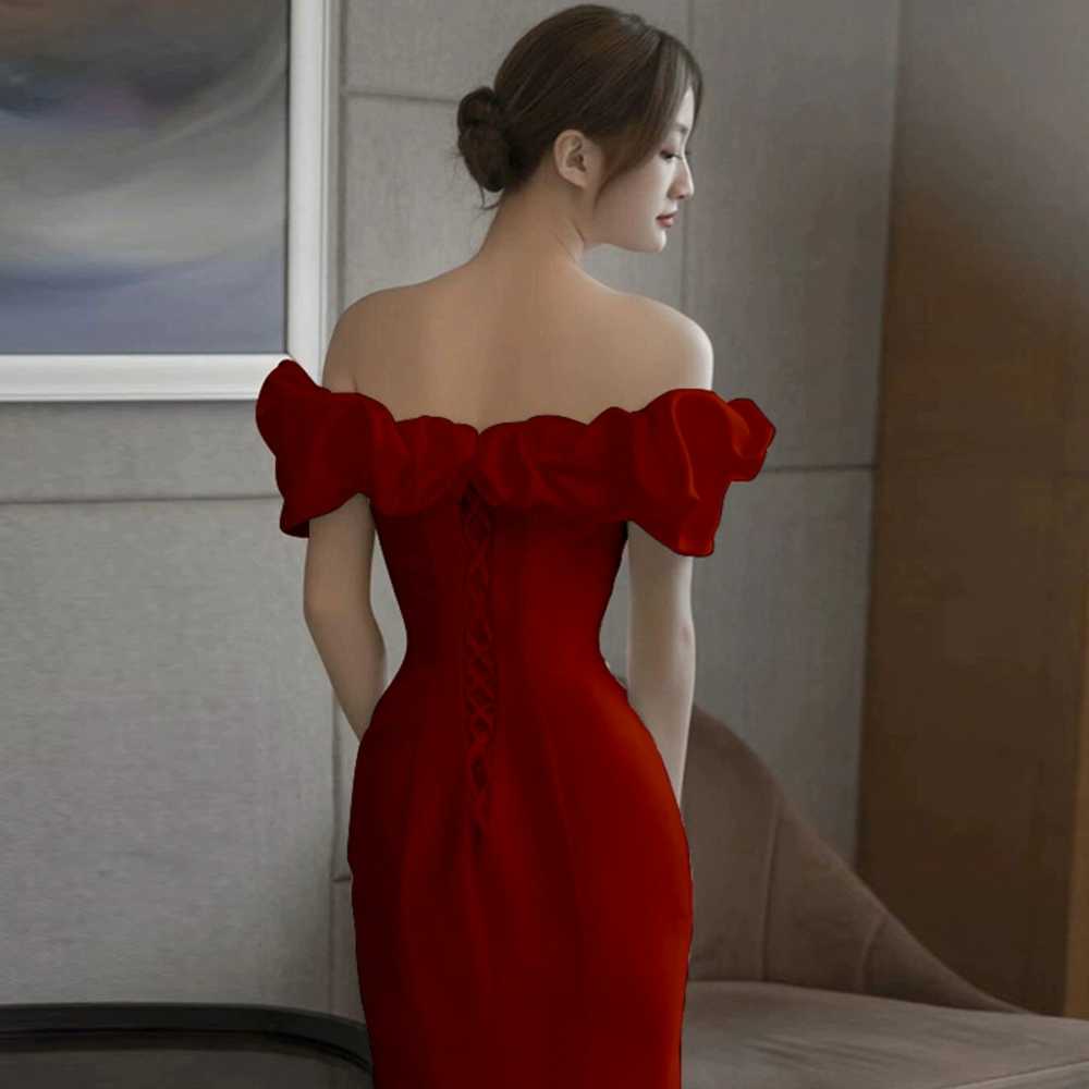 오프숄더 드레스 웨딩드레스 브라이덜샤워 돌잔치 - 상세 이미지 4