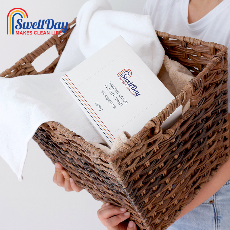 120매 스웰데이 이염방지시트 대용량 세탁소티슈 이염제거 40매X3팩 흰옷이염 형광물질