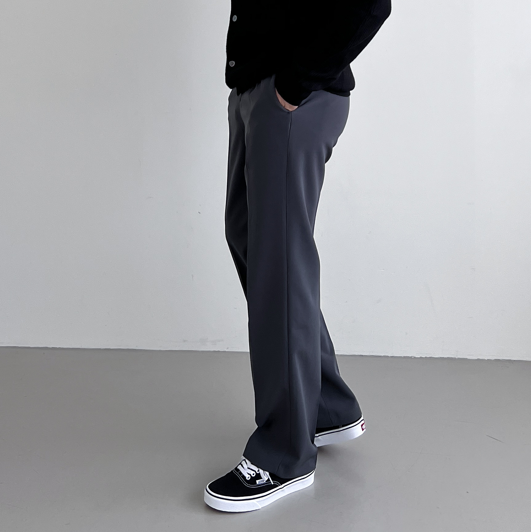 1+1 남자세미와이드슬랙스 남성정장바지 봄 가을 링클프리 슬랙스 - 상세 이미지 5