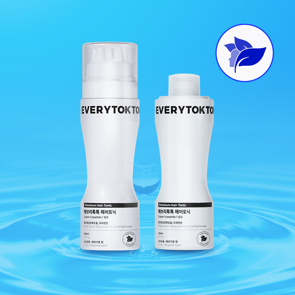 에브리톡톡 헤어토닉 200ml 본품+200ml 리필 탈모 케어 두피 영양제 세럼 에센스