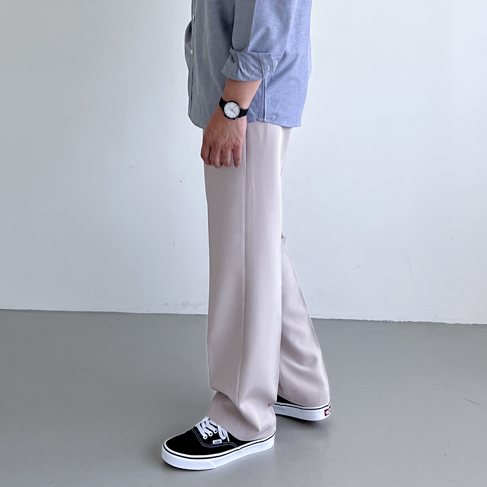 1+1 남자세미와이드슬랙스 남성정장바지 봄 가을 링클프리 슬랙스 - 상세 이미지 4