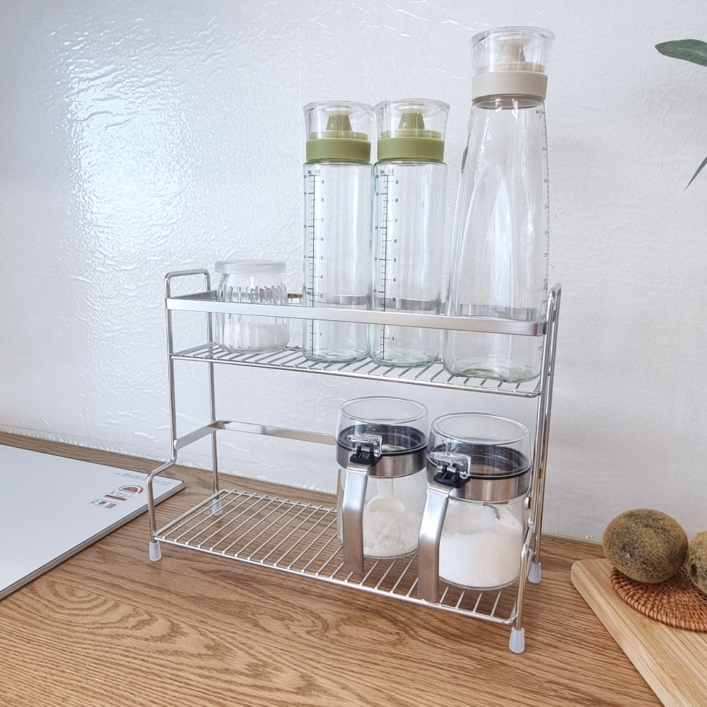 까사델라 스텐 주방정리 선반 주방수납 양념통선반 2단 정리대