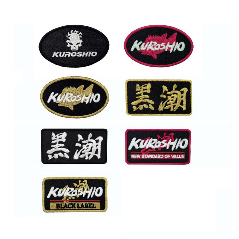 쿠로시오 로고 와팬 의류스티커 낚시복 스티커 구명복 제봉 피싱스티커 자수