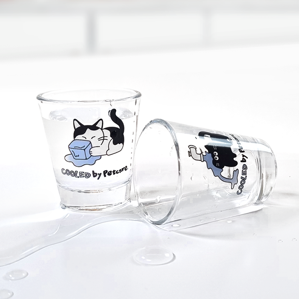펫케어 변색 소주잔 색변하는 변온 고양이 캐릭터 집들이선물 1P