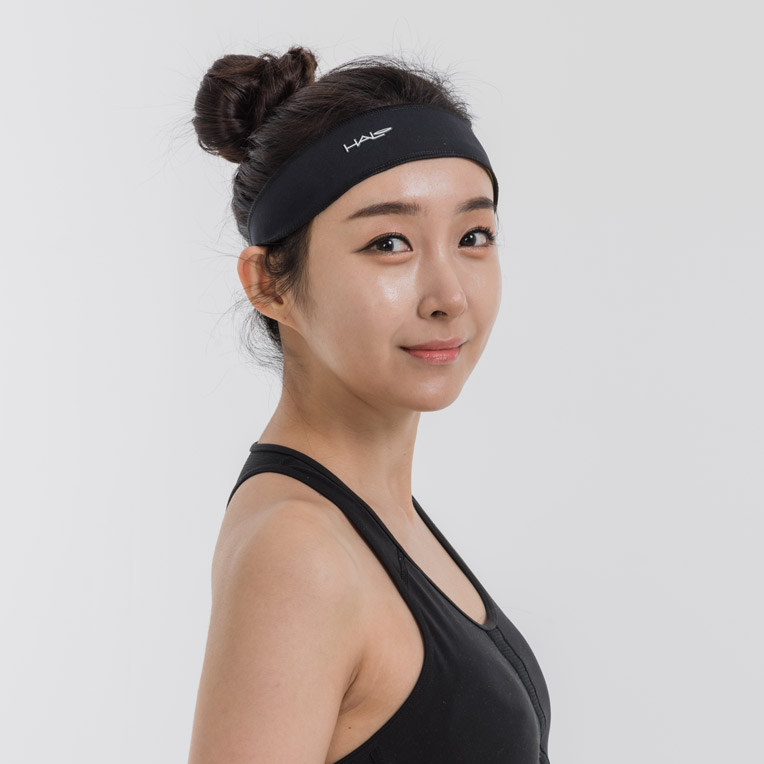 할로 헤드밴드 스포츠밴드 헤어밴드 밴드형 2인치 블랙 - 메인 이미지