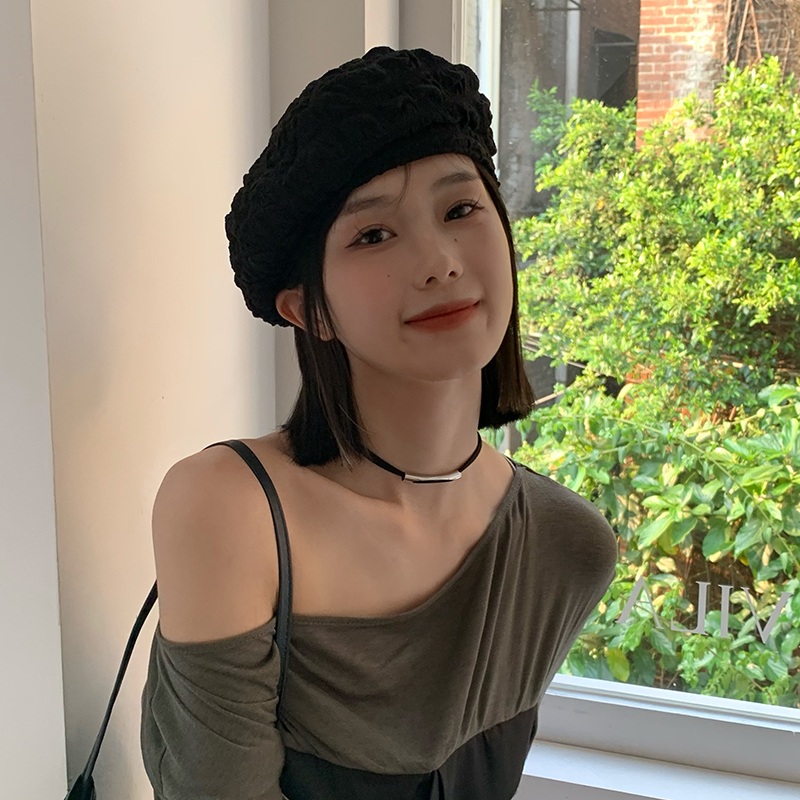 강민경 베레모 모자 인스타그램 가을 시어서커 의상 옷 패션 - 상세 이미지 3