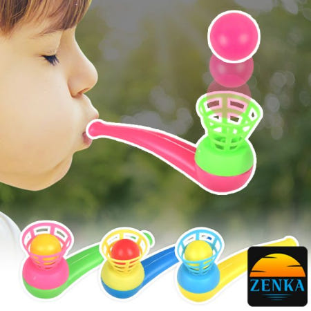 젠카 옛날 장난감 바람 부는 배틀 파이프 공 띄우는 폐활량 겨루기 추억의 문방구 게임