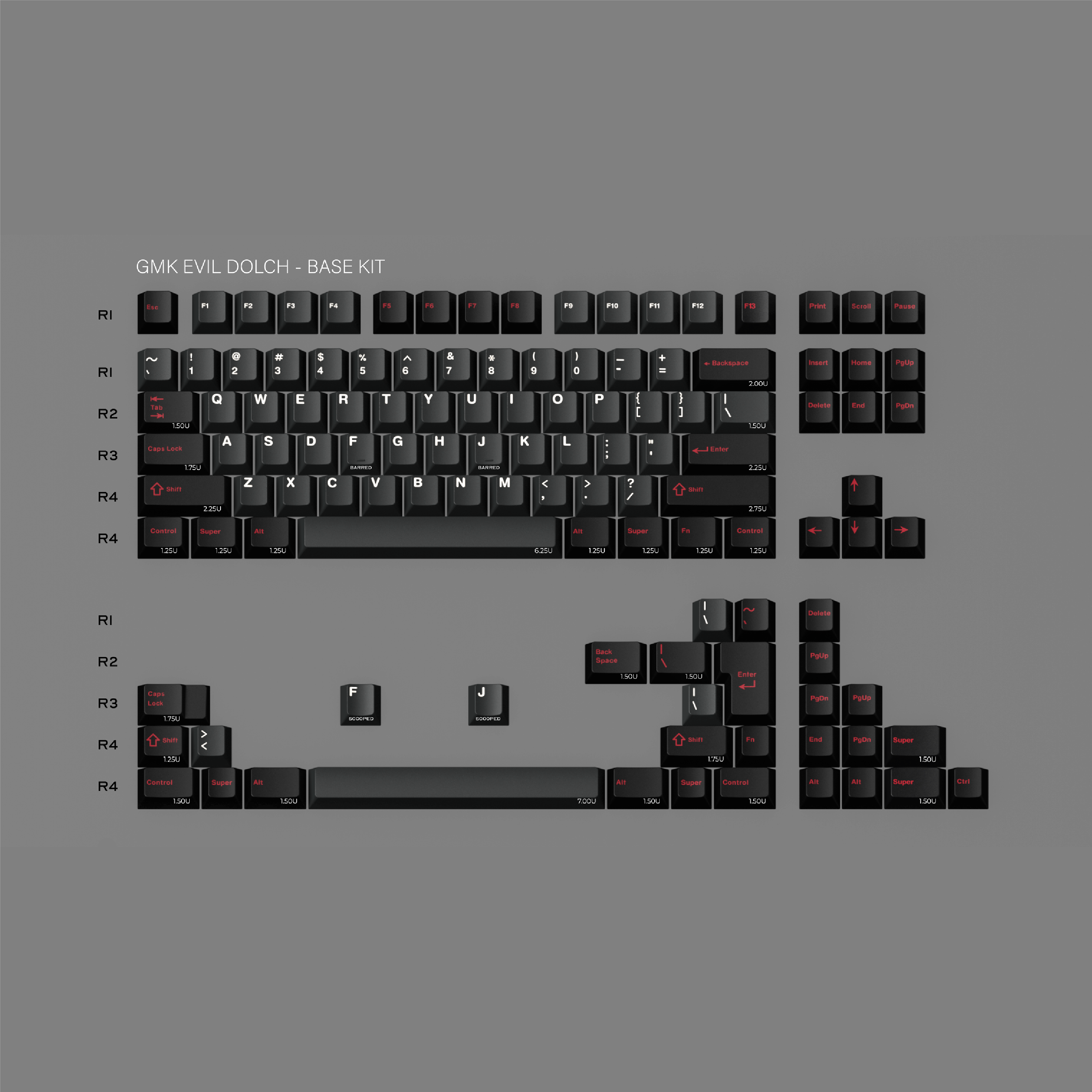 GMK CYL Evil Dolch The Split 키캡 TKL 킷 등 - 상세 이미지 2