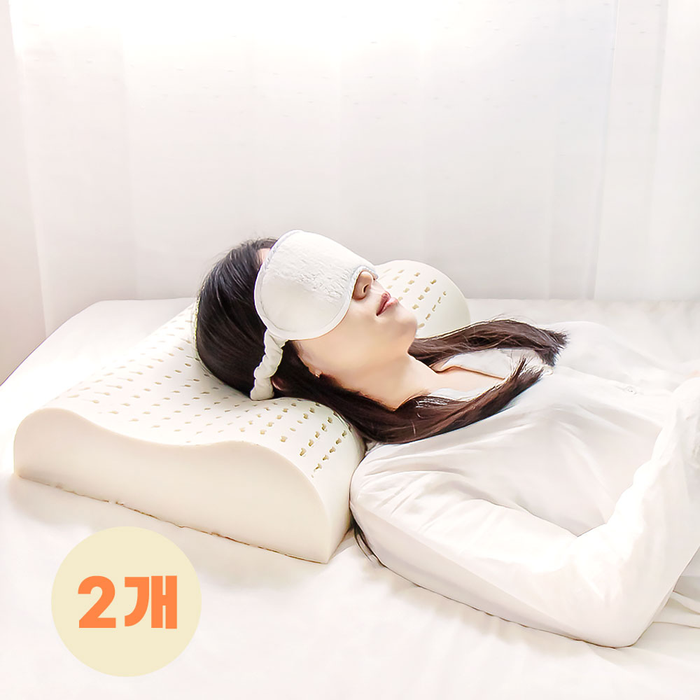 프로젝트쉼, 천연 라텍스 경추 기능성 숙면 수면 베개 스몰 2개